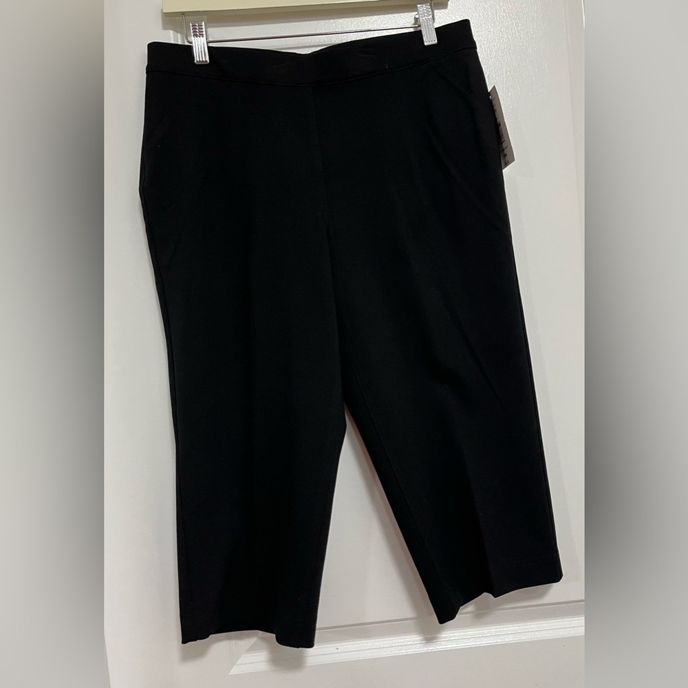 Allison Daley Petite Black Capri Pants Pull-On Shaping Stretch PM NWT - Picture 2 of 10